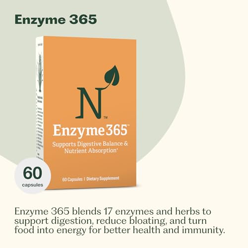 Nature M.D. Enzyme 365 Advanced Digestive Enzymes Supplement with 17 Enzymes & Soothing Herbs | Supports Digestion, Reduces Bloating & Gas, Boosts Nutrient Absorption & Energy | 30 Servings