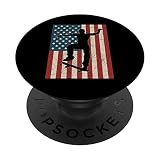 Skateboarding Skateboard American Flag Skateboarder PopSockets PopGrip: Ausziehbarer Sockel und Griff für Handys/Tablets mit Tauschbarem Top