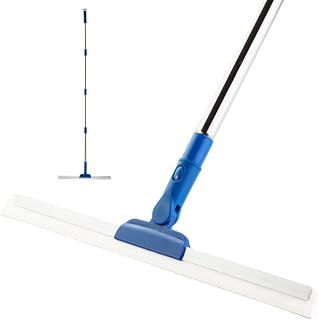 Squeegee Broom for Floor, 56" Floor Squeegee for Concrete and Tile Floor, Long Handle Flex Rubber Broom Wiper for Patio, Garage, Shower Doors, Window and Pet Hair Remover