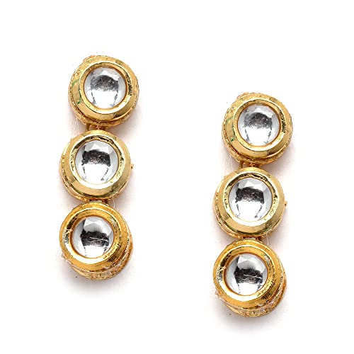 Gold-Plated Kundan Necklace Set with Earrings