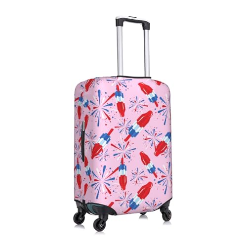 Patriotic Firecracker Luggage Cover Protector Elastic Washable Anti-Scratch Suitcase Covers With Zipper Closure For Luggage 18-32 Inch Large3