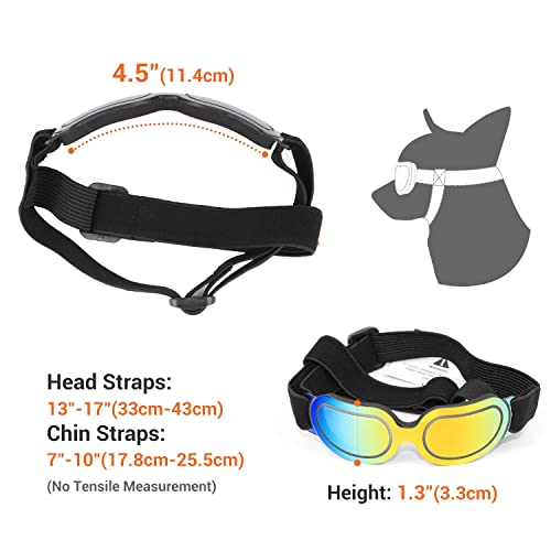 Enjoying Dog Goggles Small Dog Sunglasses Uv Protection Big Cat Glasses Fog/Windproof Outdoor Doggy Eye Protective With Adjustable Band For Small Dogs, Yellow #TOP3