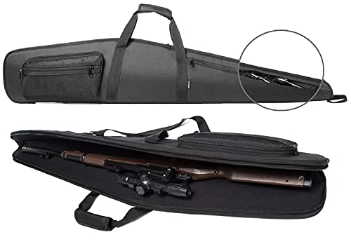 RAVOINCC - Rifle Shotgun Case for Scoped Rifles Soft Padded Gun Carry Bag with Zipper Pocket Adjustable Shoulder Strap Available Length in 46 Inch Black