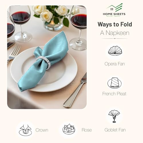 Image of 100% Cotton Dinner Napkins 12x12 Inch, Soft & Durable, Reusable Cloth Napkins for Dining, Events, and Everyday Use (SKU Blue, Set of 50 (12x12))
