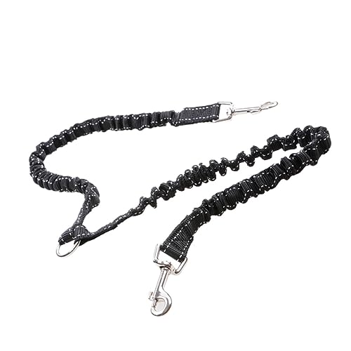 Abaodam Double Head Strap Pet Traction Rope Stretchable Dog Pulling Leash for Dogs Durable Black Design for Enhanced Control and Comfort