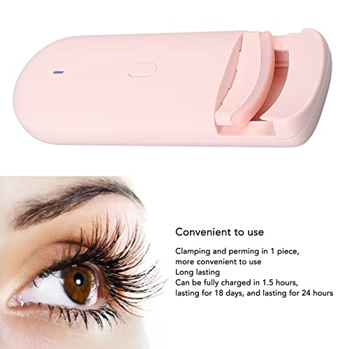 Modelador De Cílios Aquecido Rosa Portátil, Dispositivo De Ondulação Elétrico Para Cílios Femininos