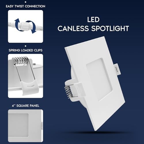 LUXRITE 4 Inch LED Recessed Light, ECO Backlit Mini Panel Spotlight 12 Pack — 사진 3