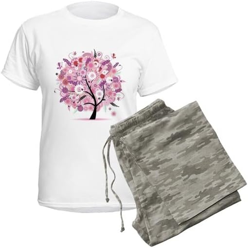 CafePress Tree of Life in Pink Women's Novelty Cotton Pajama Set, Comfortable PJ Sleepwear