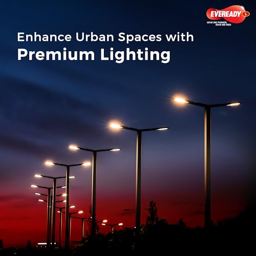 Image of EVEREADY LED Street Light Pro-50 | Warm White (3000K) | High Surge Protection up to 6kV | 120 lm /W | IP66 & IK08 | Matte Finish | Aluminum Housing | Polycarbonate Diffuser | Outdoor Purpose
