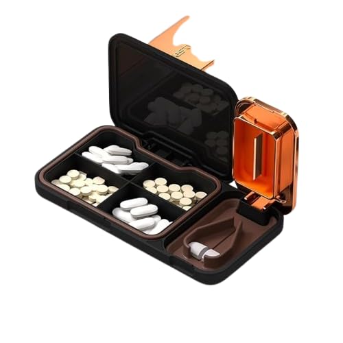 Pill Box Organizer Weekly, Pill Medicine Organizer Reminder Storage Box, Medicine organizer box, portable travel pill box, pill case for vitamins, Medicine, pills, supplements (Black)-image-40