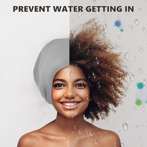 Extra Large Swim Cap - Swim Cap for Long Hair, Dreadlocks, Weaves, Hair Extensions, Braids, Curls & Afros - Silicone Swimming Cap for Women & Men, Keep Hair Dry