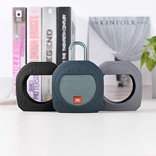 TXEsign Protective Silicone Stand Up Carrying Case for JBL Clip 3 Waterproof Portable Speaker(Blue)