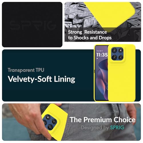Image of SPRIG Compatible with Moto Edge 60 Stylus Premium SilkTone Back Cover Drop Tested Shock Proof Mobile Case for Men, Women, Boys and Girls with Camera Protection (Shining Yellow)