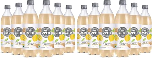 Image of Paper Boat Ginger Lemon Sparkling Water, Pack of 12, 600ml Each | Carbonated Water | Zero Sugar, Zero Calories I Sugar Free