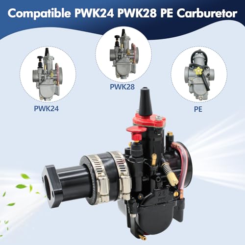 Image of Upgraded Intake Manifold for Predator 212cc 196cc 224cc Engine Performance Parts, for PWK 24mm 28mm Carburetor Coleman ct200u bt200x b200cc b200r kt196 Mini Bike Go Kart (Black)