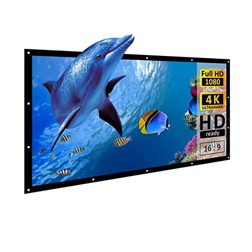 Pantalla de proyector para exteriores, Pantalla portátil simple for exteriores Salange 16: 9 Travel Front & Pantalla de proyección trasera Noche Pantalla de proyección súper delgada(100 inch)