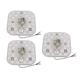 IIVVERR 3pcs AC185-265V 12W LED Square Ceiling Optical Lens Module Light 24-LED 6500K (3pcs AC185-265V 12W Módulo de lente óptica de techo cuadrado LED Luz 24-LED 6500K