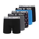 Picture of Hurley Men's 5-Pack Stretch Boxer Briefs, Blue Flamingo Combo, X-Large