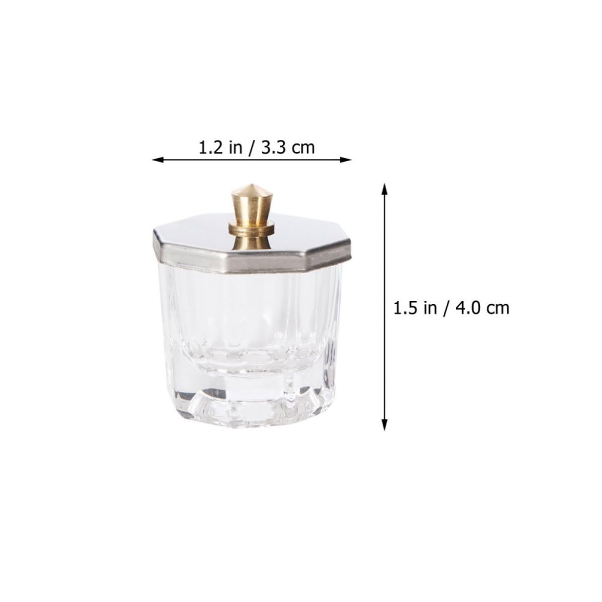 3pcs Glass Nail Liquid Cup with Lid for Manicurists and Artists