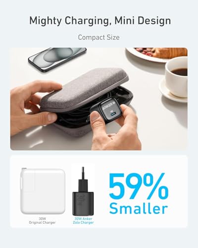 Anker 30W USB C-stekker, Anker Zolo Compact GAN-oplader - Verbeterde temperatuurregeling, klein ontwerp en 3x sneller opladen, compatibel met iPhone, iPad, Samsung, Pixel en meer - Afbeelding 6