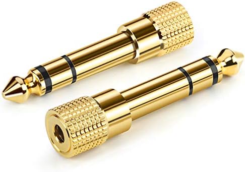 Headphone Adapter 3.5mm Female to 6.35mm Male, Ancable 2 Pack 1/4 inch to 1/8 inch Stereo Aux Jack Headphone Adapter Gold Plated 6.35mm to 3.5mm Jack Converter for Digital Piano, Keyboard, etc