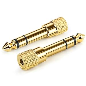 Ancable 3,5mm auf 6,35mm Klinke Adapter Gold (2 Stück)