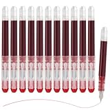 MOTIBACK 12PCS Disposable Fountain Pens - Red Ink Smooth Writing Fountain Pen, Quick-Drying Liquid Ink, Fine Nib for Journaling, Sketching, Lettering, Calligraphy, School, Office & Gift Supplies - Image 1