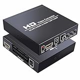 GRACETOP SCART to HDMI Conver for 1080P Scart Converter Video Audio Box, HD Video Converter with PAL/NTSC Video Scaler, 1080P/720P, 3.5mm Coaxial Audio Out for TV and DVD Player