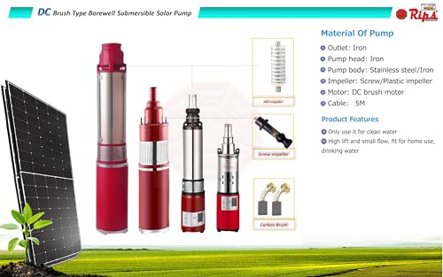 Image of [RIPS RIYA] DC Brush Solar Submersible Water Pump (72v 60Mtr (196Feet))