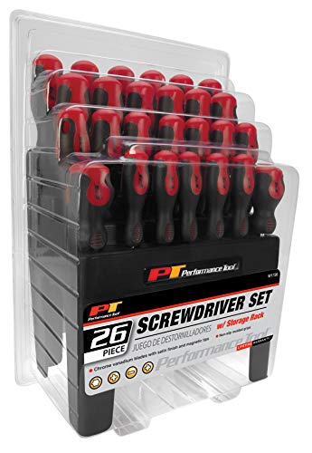 Performance Tool W1726 26-Piece Screwdriver Set With Rack #TOP5