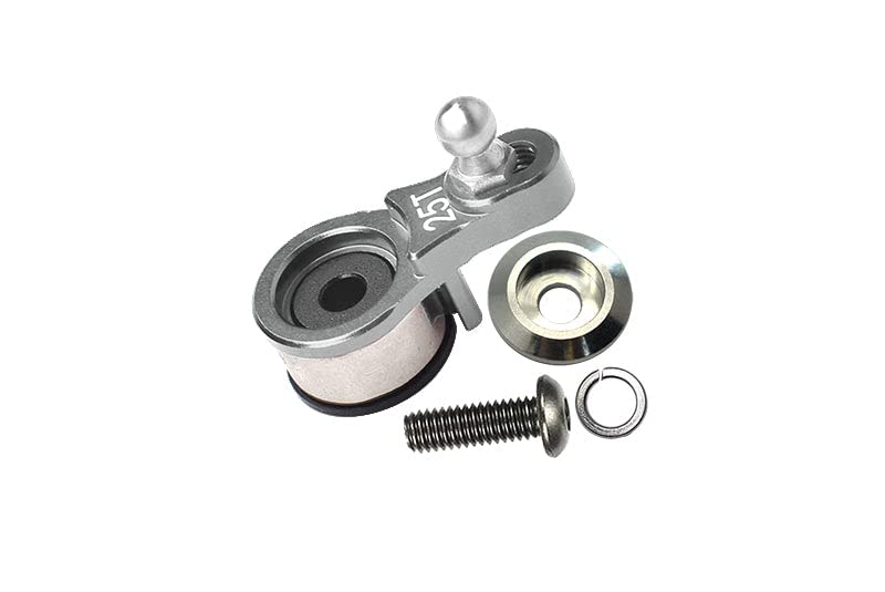 Aluminum 6061-T6 Servo Horn with Built-in Spring (for Locking Diff) for Traxxas 1:10 TRX4 Defender Trail Crawler 82056-4 / TRX6 Mercedes-Benz G-63 MAG 6X6 88096-4 Upgrades - Silver