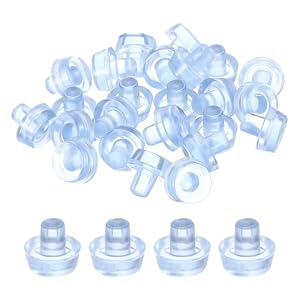 QUARKZMAN 76 Stück Glasplatten Tischpuffer mit Stiel, 6mm/0, 24" Anschlagdämpfer Möbel Anschlagpuffer für Terrassenmöbel (Passend für 1/4-Zoll-Loch), Transparent