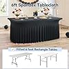 Amazon.com: 2 Pack Black Spandex Tablecloth 6ft with Ruffled Skirt ...
