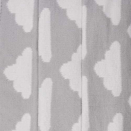 Image of Chenille Baby Blanket for Boys & Girls, Soft Plush Toddler Blanket, 40x30 Inches (Grey Clouds)