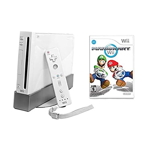 Wii Console with Mario Kart Wii Bundle - White (Renewed)