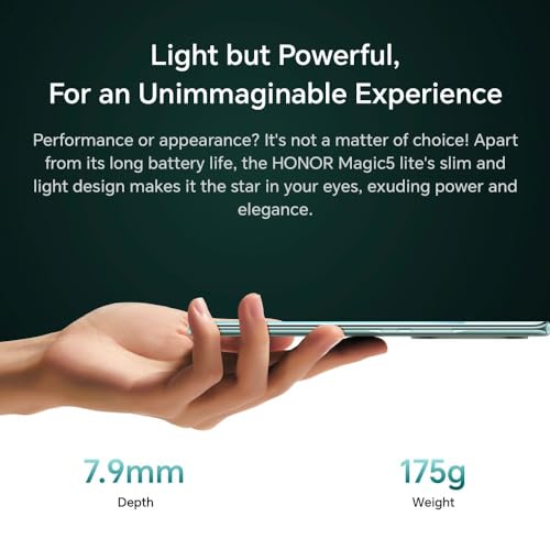 Honor Magic 5 Lite, Sim-Free and Unlocked Mobile Phones, 5G Smartphone, 6GB+128GB, 6,67” Curved AMOLED 120Hz Display, 64MP Triple Rear Camera, 5100 mAh Battery, Dual SIM, Android 12, Midnight Black - Image 4