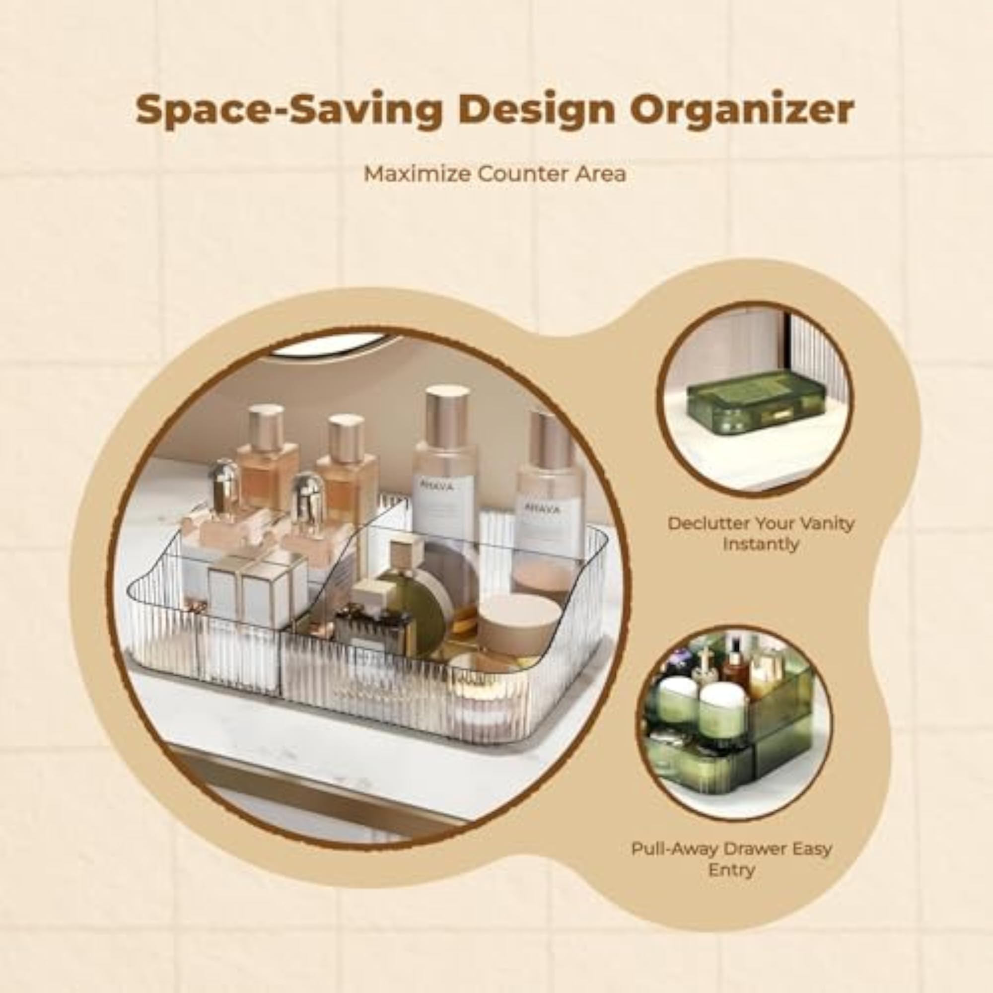 Waterproof Pull-Extendable Drawer Makeup Organizer