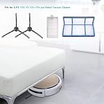 Kit d'accessoires de remplacement Compatible avec ILIFE V3 V3s V5 V5s V5s pro Nettoyeur à vide robot, 1 Filtre primaire+3 Pro Filtres à vide robot+6 pinceaux latéraux