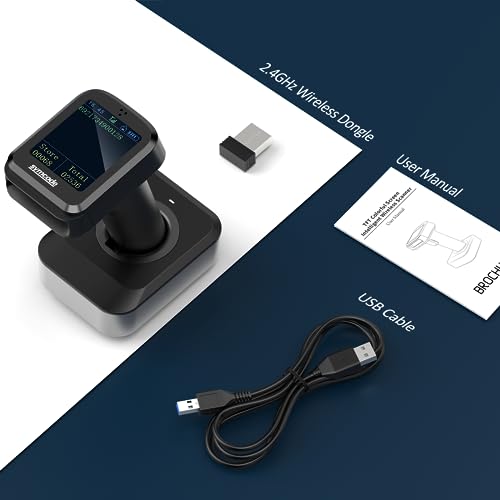 Symcode Pro 1D 2D QR Wireless Barcode Scanner with Display Screen Battery Level Indicator Time Display Works with Bluetooth with Charging Cradle Base for Warehouse Supermarket Library by symcode - Image 8