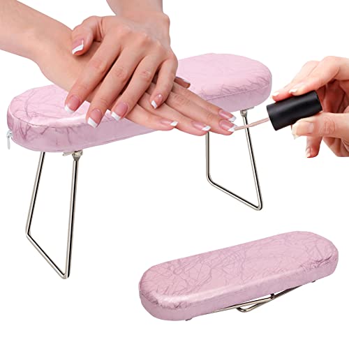 Nail Arm Rest, Ahier Nail Cushion Manicure Pillow With Bracket, Pink Nail Pillow Hand Rest Hand Pillow Table Cushion Stand For Nails Art Diy #TOP30