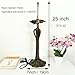 errzom Table Lamp Base Replacement Only, Wide 7 Inch Height 25 Inch, Fit for 16 Inch Tiffany Style Stained Glass Lampshade, Dark Bronze Finish, Resin, Pull Chain Switch