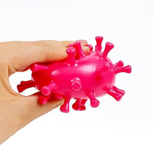 Pack of 8 Strange New Vent Toy Virus Ball TPR Decompression Vent Beads Hand Pinched Ball (Random Color)