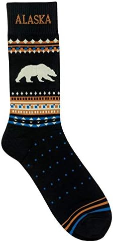 Alaska Novelty Socks Classic Bear Stripe Cotton Blend MENS 8-11