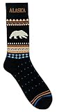 Alaska Novelty Socks Classic Bear Stripe Cotton Blend MENS 8-11