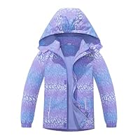 linboo Softshelljacke Mädchen Übergangsjacke mit Fleecefütterung Warm Windjacke Atmungsaktiv Regenjacke Wasserdicht Outdoorjacke für Kinder, Lila 2# 122-128