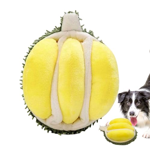 Hundespielzeug für aggressive Kauer, realistische Durian- Form, Plüsch- Anreicherung mit Quietscher, Quietschspielzeug für Welpen, drinnen und draußen, Geburtstag, Weihnachten, Strumpffüller