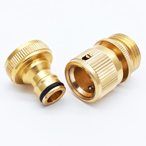 Kabter Garden Hose Quick Connect Solid Brass Connector 3/4 inch GHT Water Hose Fittings — view 5