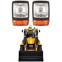 Headlight Backhoe Loaders Loadall Headlight JCB Head Lights parts Indicator fit in various models Suitable for JCB Universal 3C 3CX 3D 3DX 4C 4CN and 4CX lights 12v