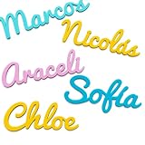 EVYRE | Nombres De Madera Personalizados | 25/35/45cm, Más de 15 Colores Satinados, Cinta Adhesiva Opcional | Letras De Madera Para Decoración Hogar, Comunión, Boda, Cumpleaños o Habitación Infantil