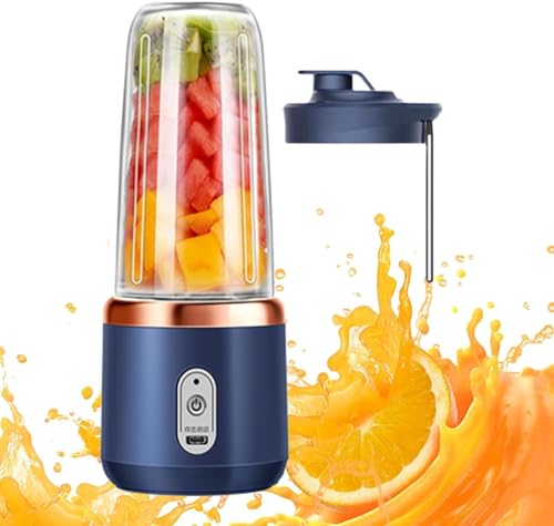 Liquidificador pessoal | Mini liquidificador portátil 400 ml para shakes – Copo suviagem com 6 lâminas, liquidificador suco, máquina mistura alimentos para bebês para casa, cozinha,